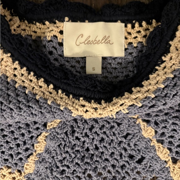 Cleobella Crochet Crop Top - Blue and Tan - Picture 4 of 6